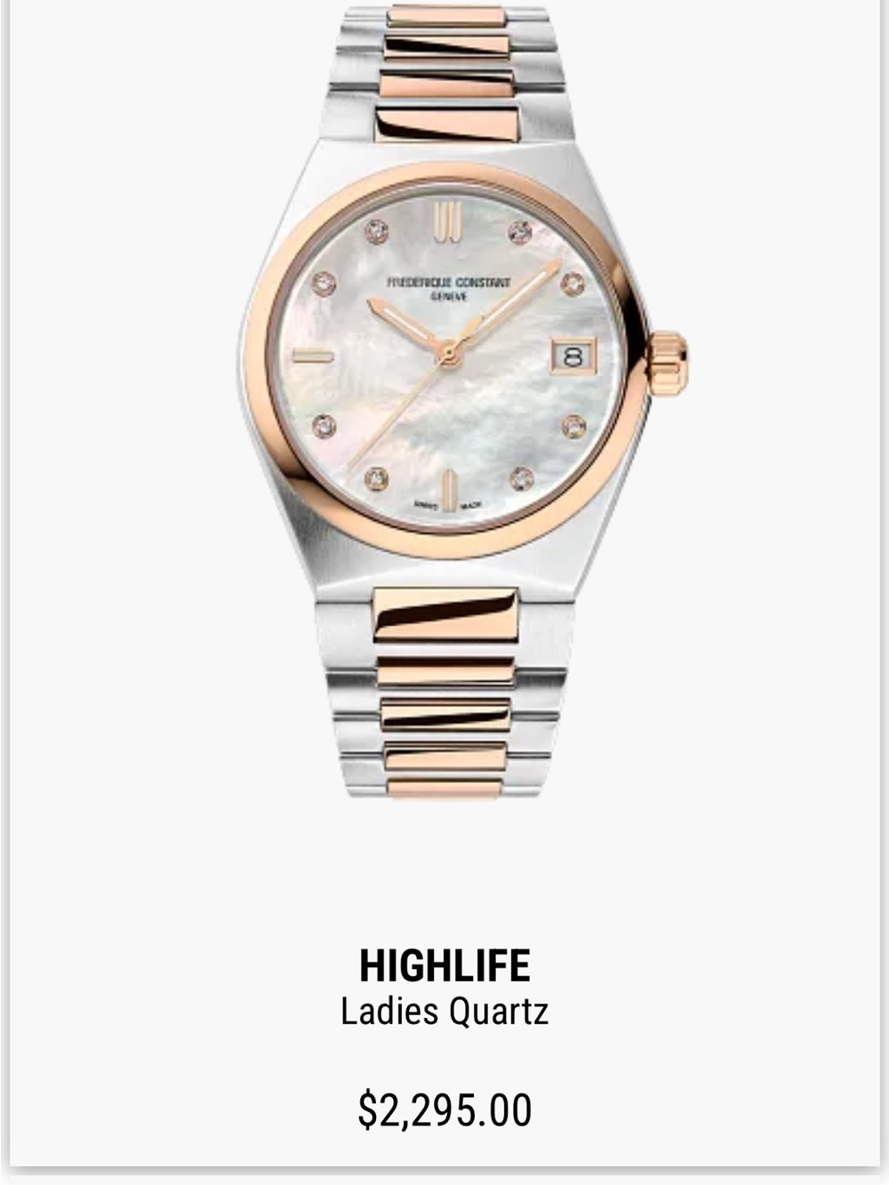 Rose gold Swiss watch for women